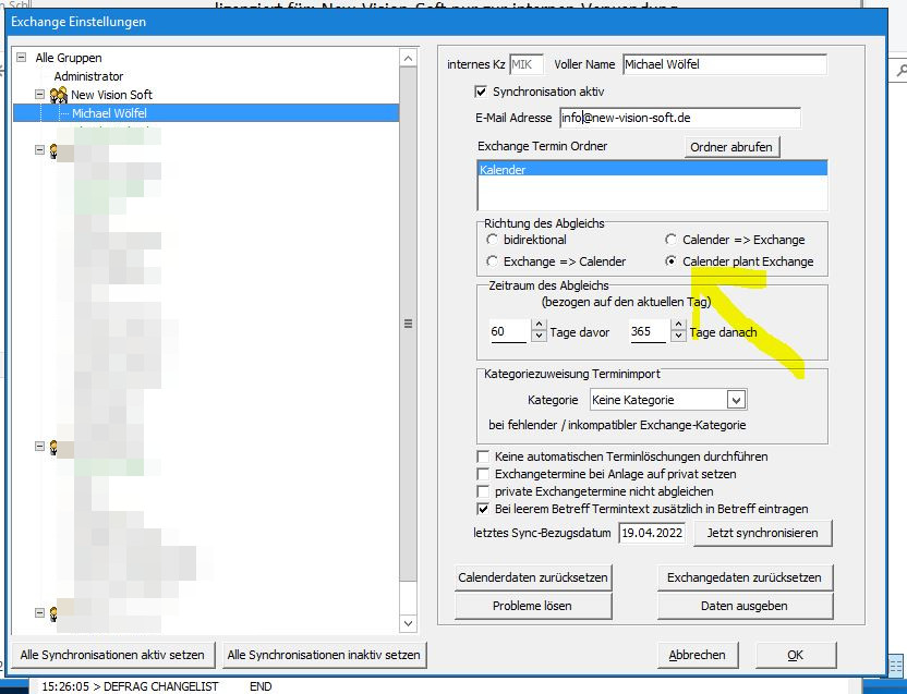 ExchangeSyncCalenderPlant1